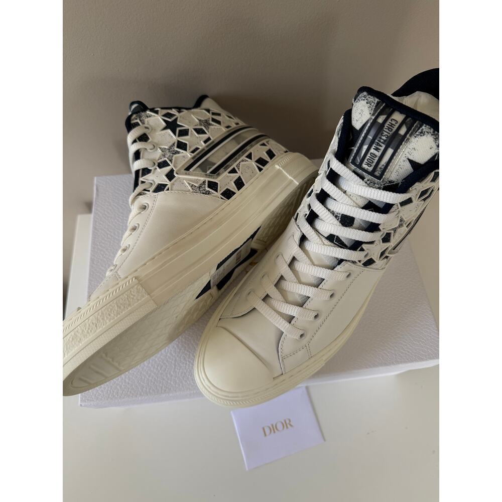$1150 Christian Dior Walk N Dior Star Leather Sneakers Men Unisex Size 41 Shoes